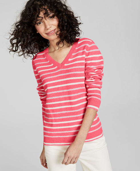 Charter Club 100 Cashmere Striped Sweater